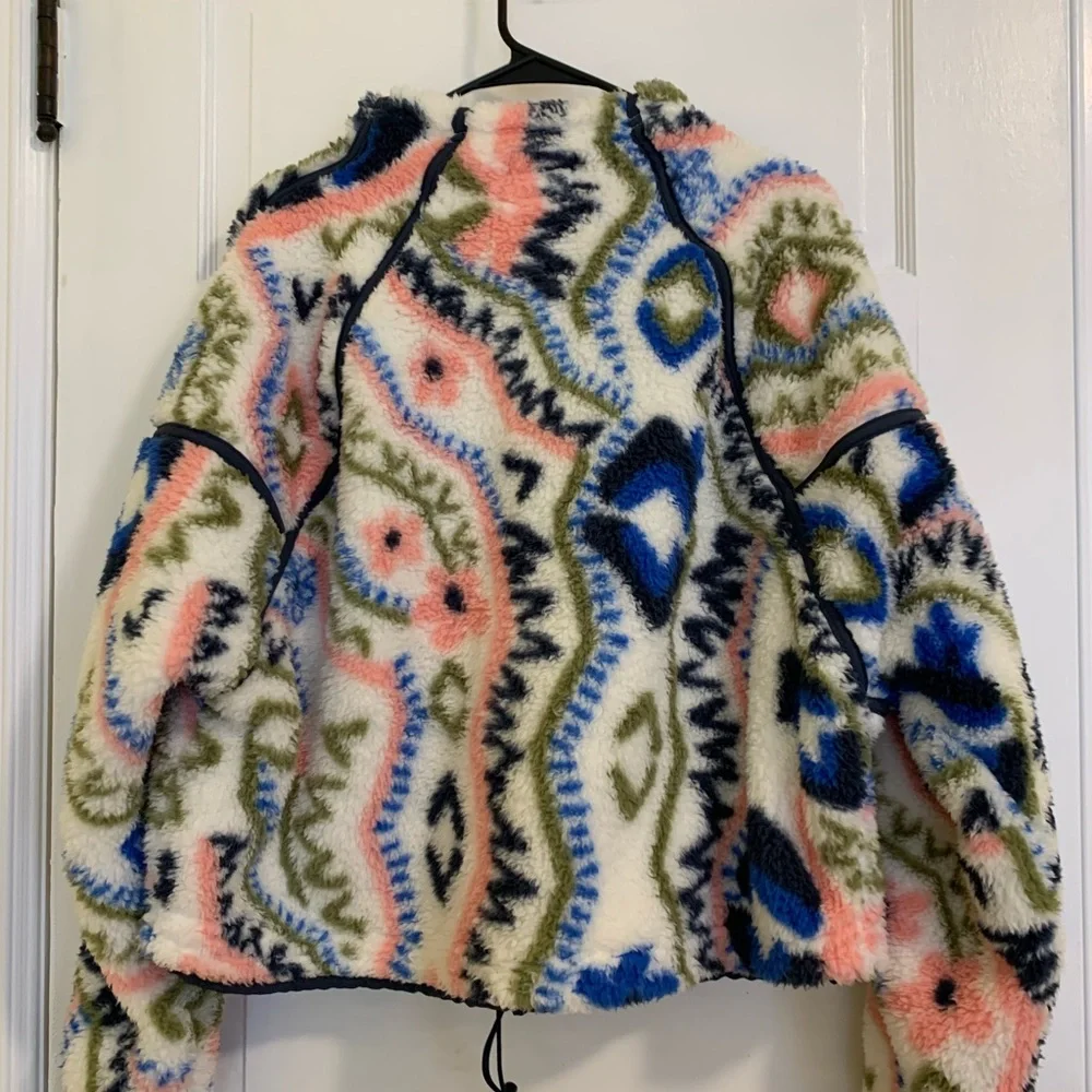 Plush teddybear sherpa half zip pullover Large - Picture 3 of 4